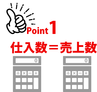 Point1　仕入数＝売上数